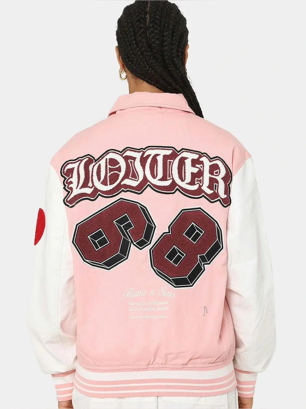 Loiter Varsity Letterman Pink Jacket - Picture 2 of 10